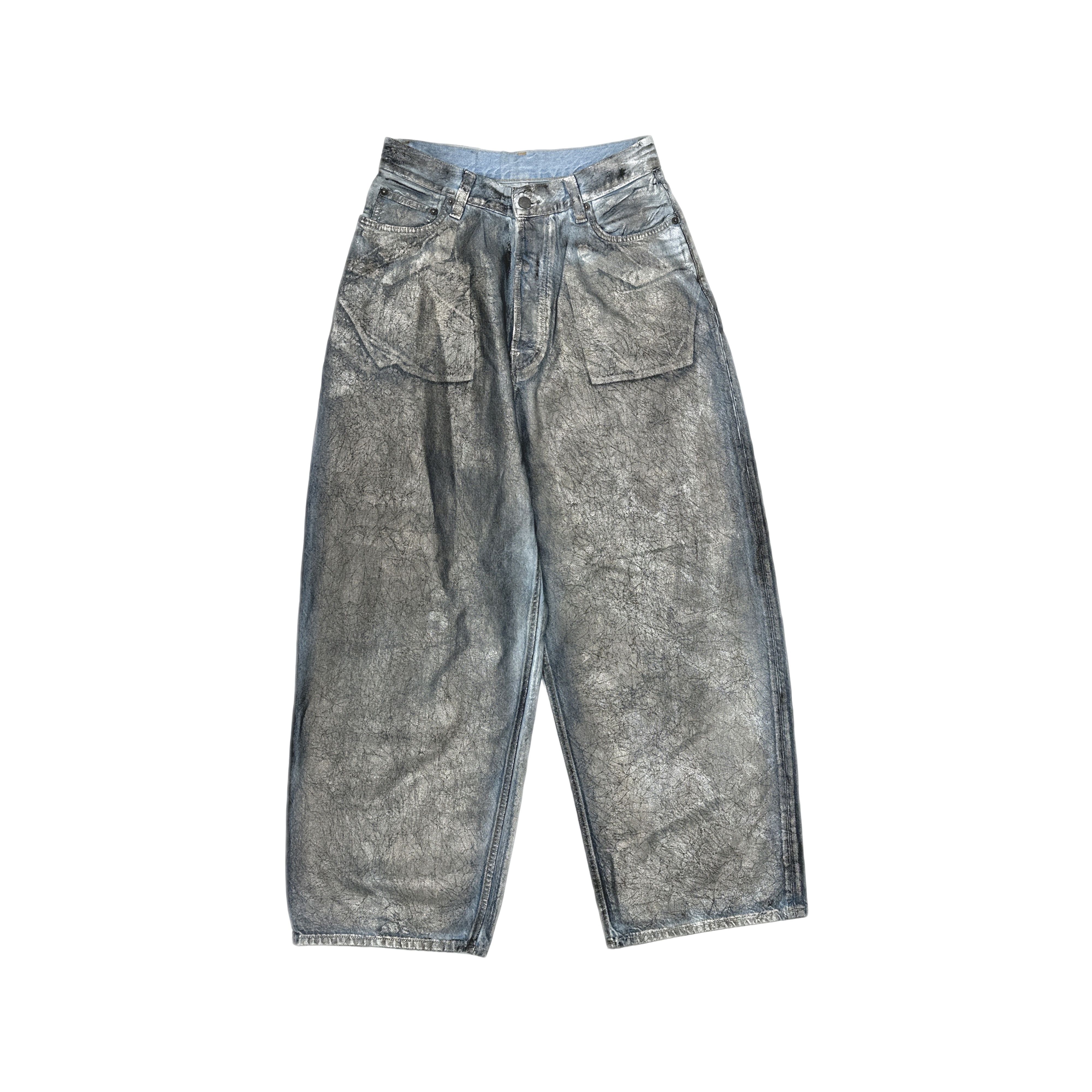 Acne Studios Acne Studios 2023M Silver Foil Baggy Jeans 44 Size US 28 / EU 44 - 1 Thumbnail