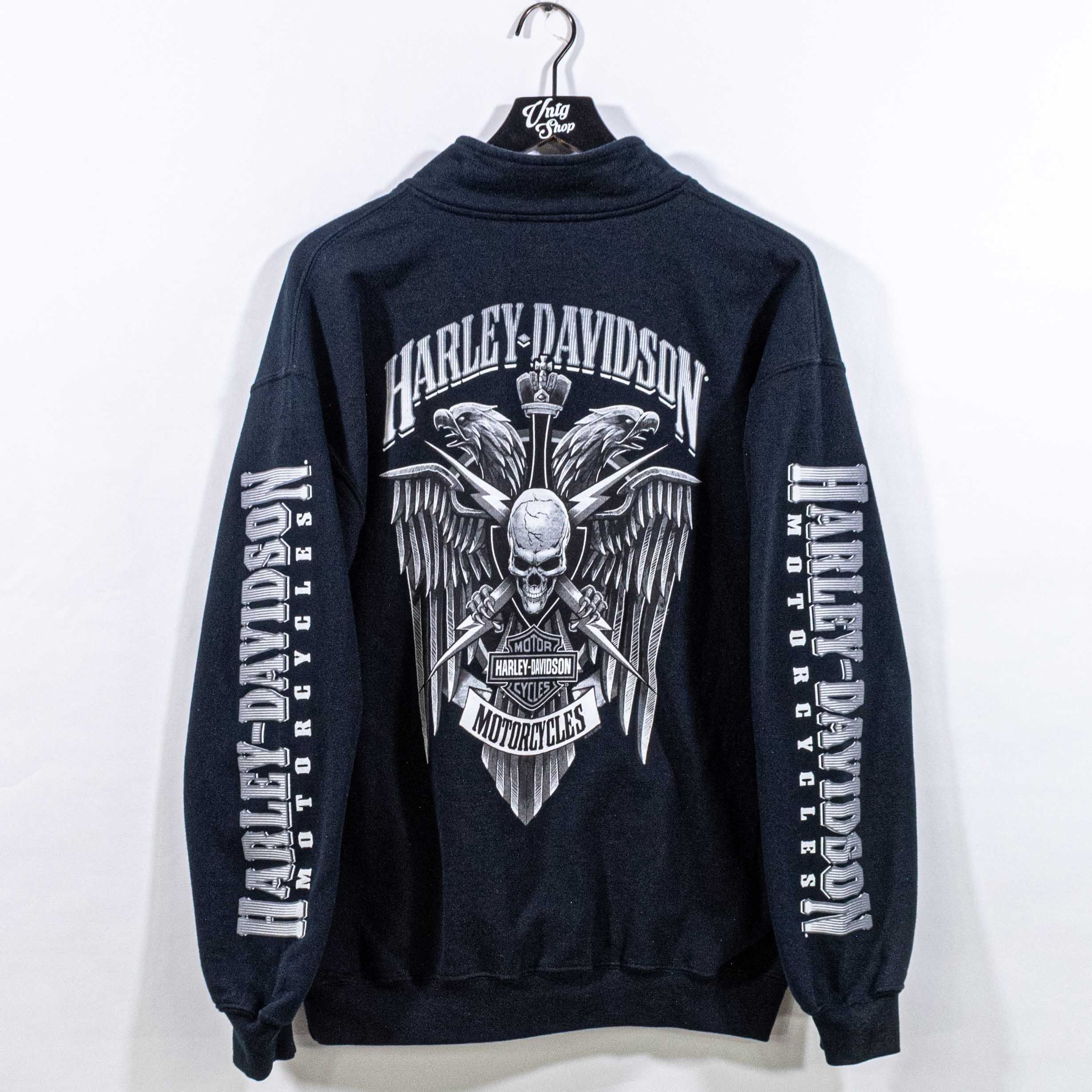 Vintage Harley Davidson Motorcycle 1/4 Zip Sweatshirt