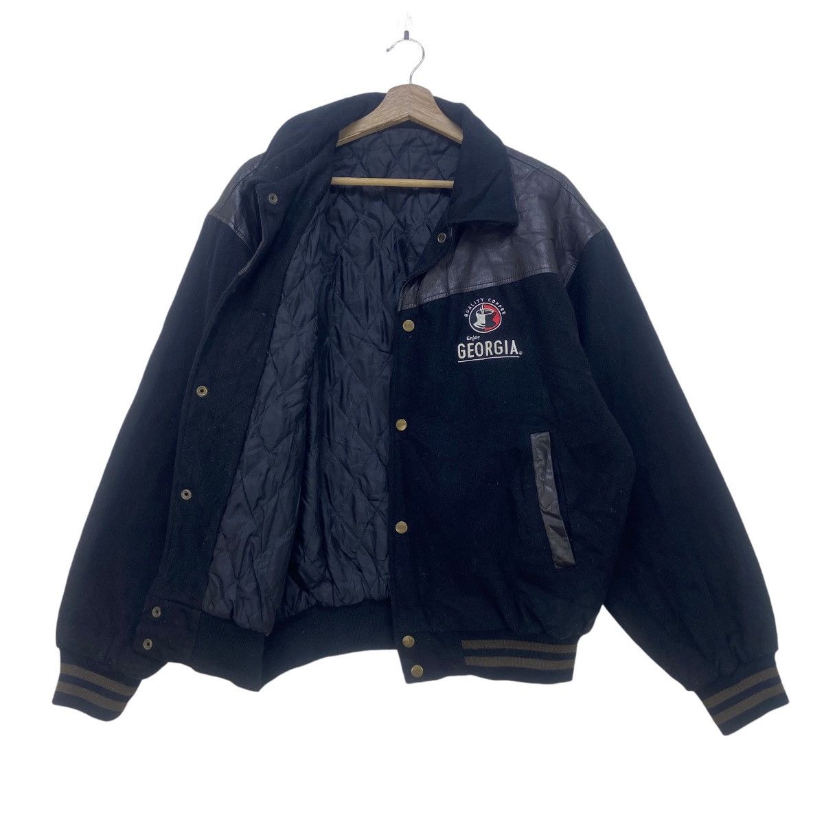 Other Vintage Georgia Coffee Big Logo Sheepskin Varsity Jacket Size US M / EU 48-50 / 2 - 3 Thumbnail