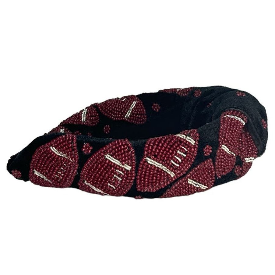 Other Beaded Football Knot Headband Trendy Accessory Sports Fans Size ONE SIZE - 3 Thumbnail