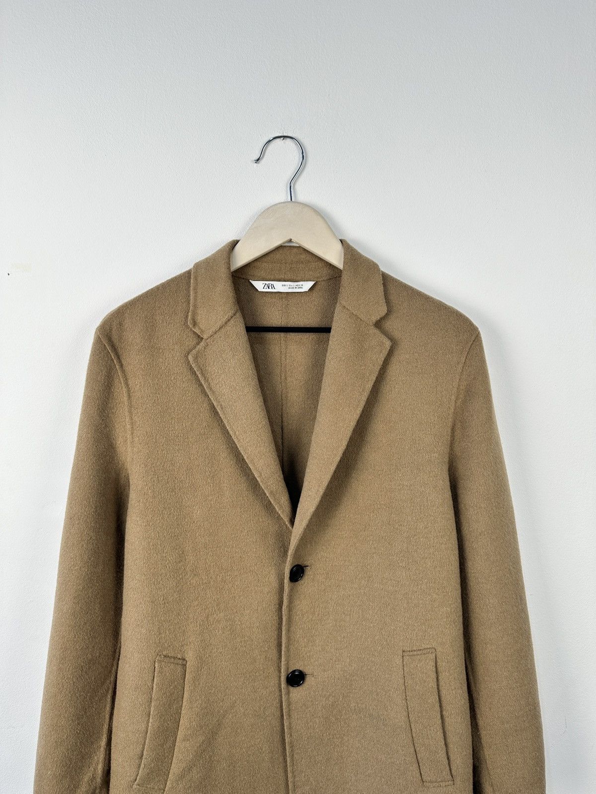 Zara Zara Camel Wool Blend Coat Overcoat Classic Single Breasted Size US M / EU 48-50 / 2 - 5 Thumbnail