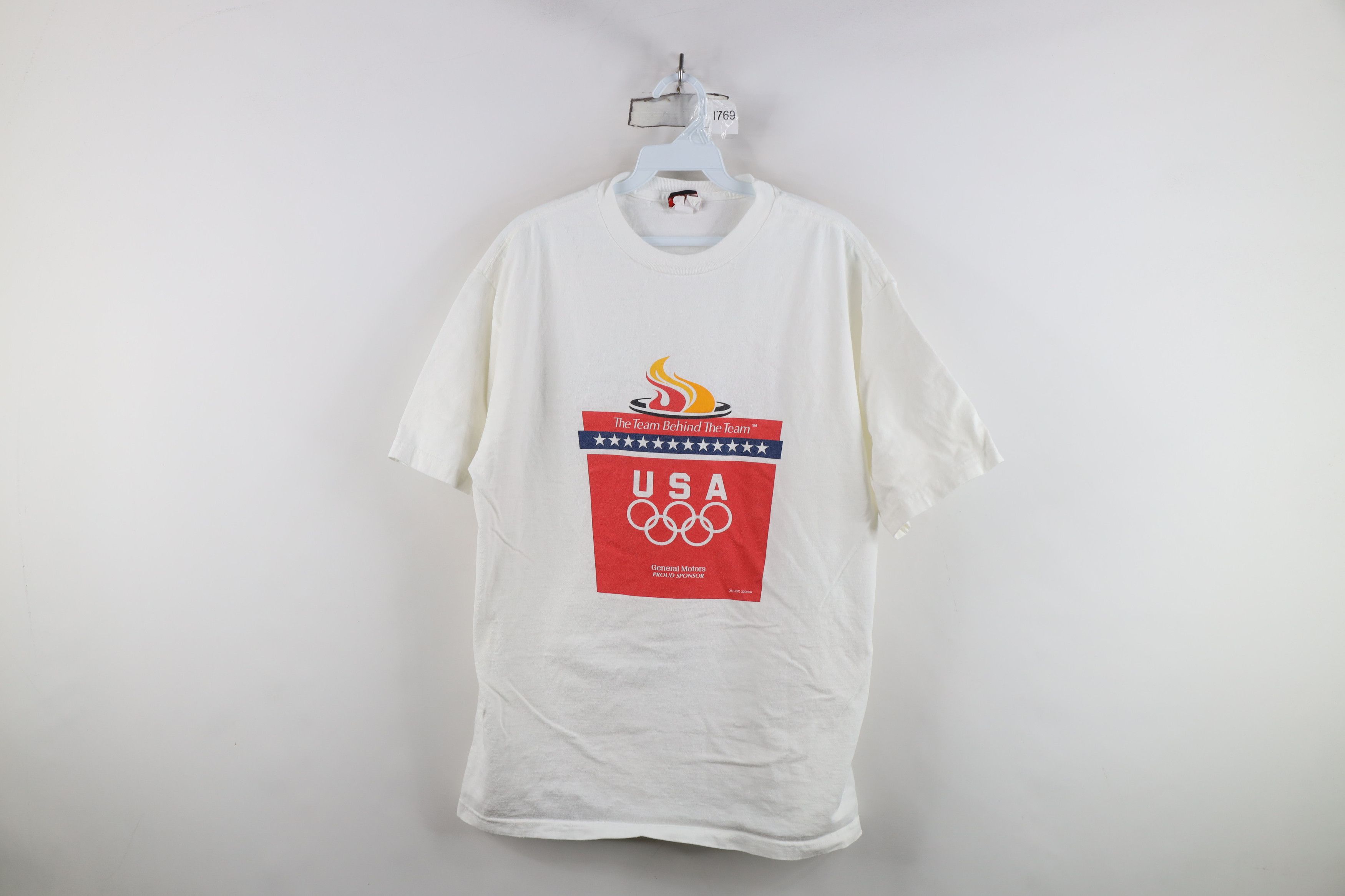 Vintage Vintage 90s Y2K Union Made Motors USA Olympics T-Shirt USA Size US L / EU 52-54 / 3 - 1 Thumbnail