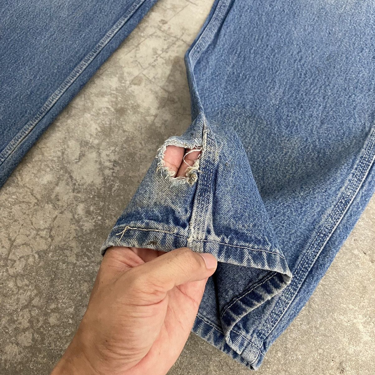 Carhartt Vintage Carhartt Faded Blue Carpenter Work Denim Jeans Size US 30 / EU 46 - 8 Thumbnail