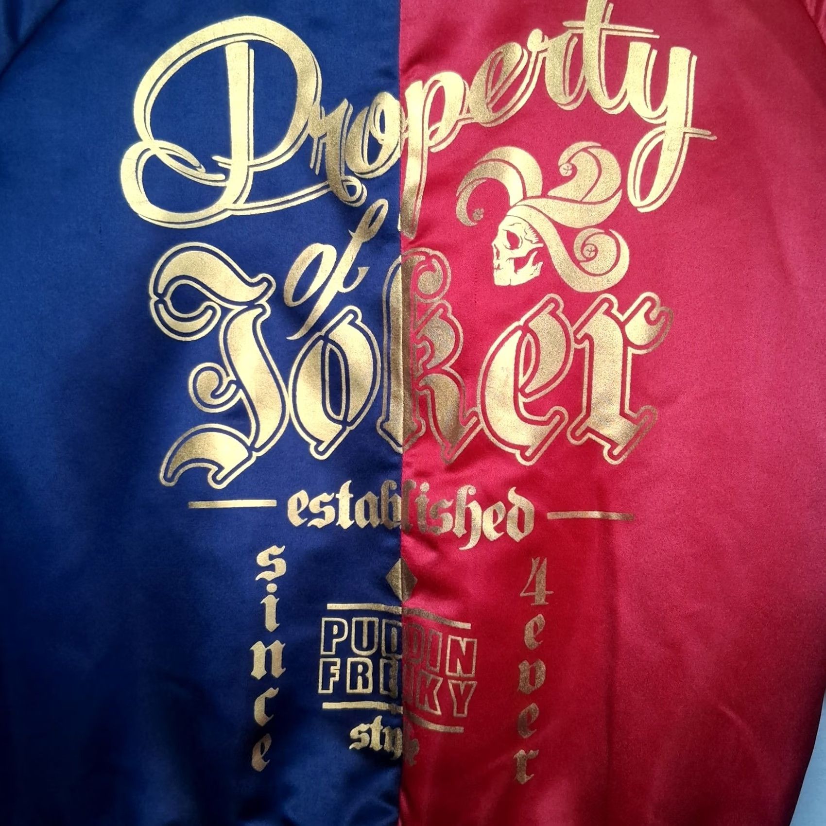Vintage VINTAGE Batman Harley Quinn Property Of Joker Satin Bomber Jacket S Red Blue DC Comics Size S / US 4 / IT 40 - 5 Thumbnail