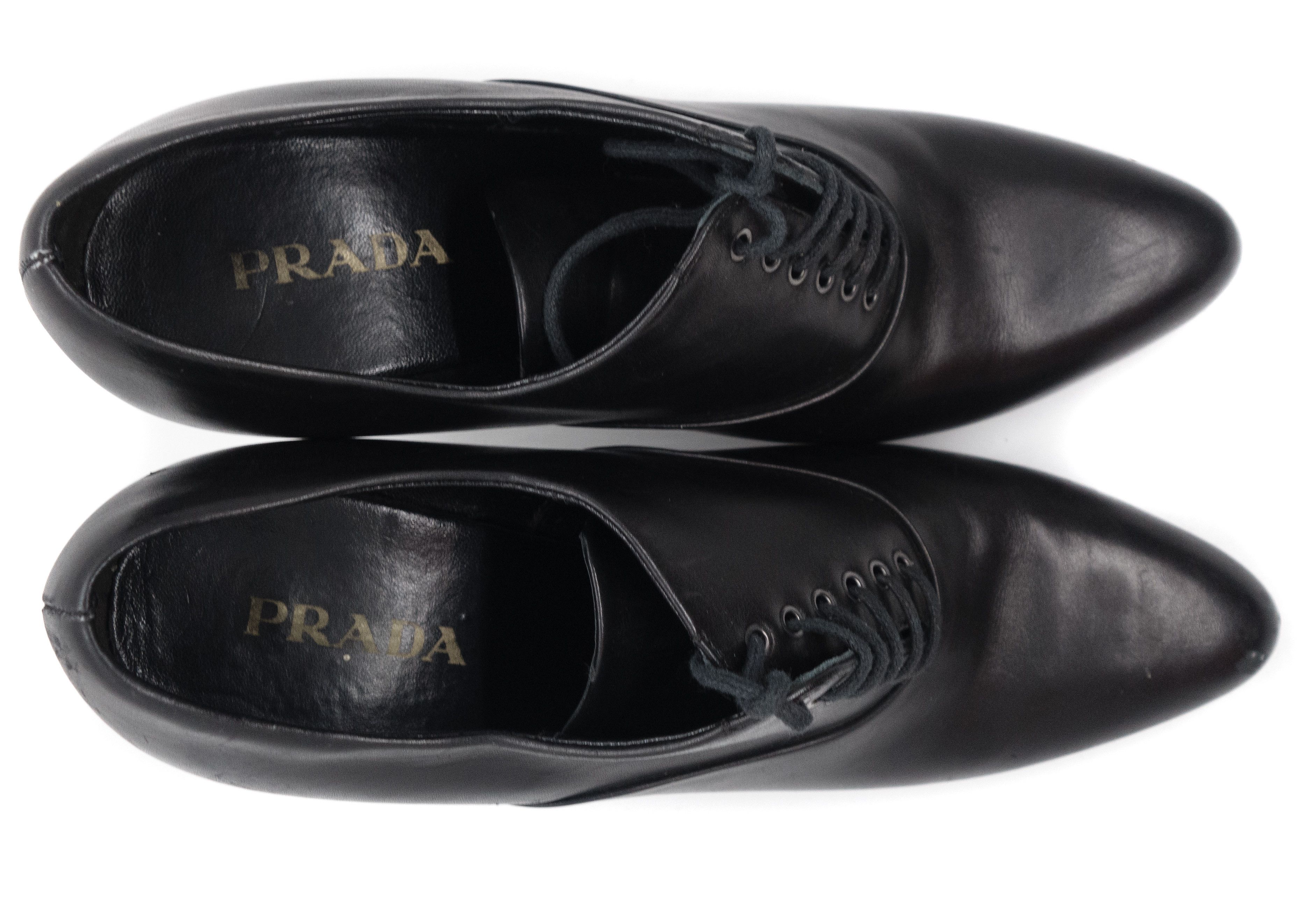 Prada Mainline Leather Ankle Heeled Bootie Size US 8 / IT 38 - 4 Thumbnail
