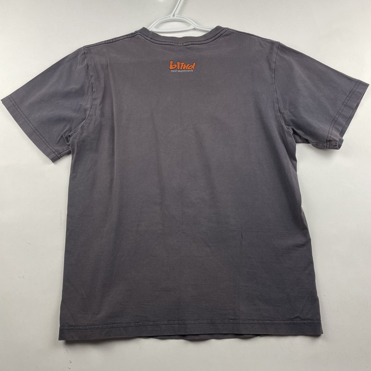 Blind Skateboards × Vintage VTG 90s Blind Skateboards Pirate Reaper Grey T-Shirt 1990s Size US M / EU 48-50 / 2 - 9 Thumbnail