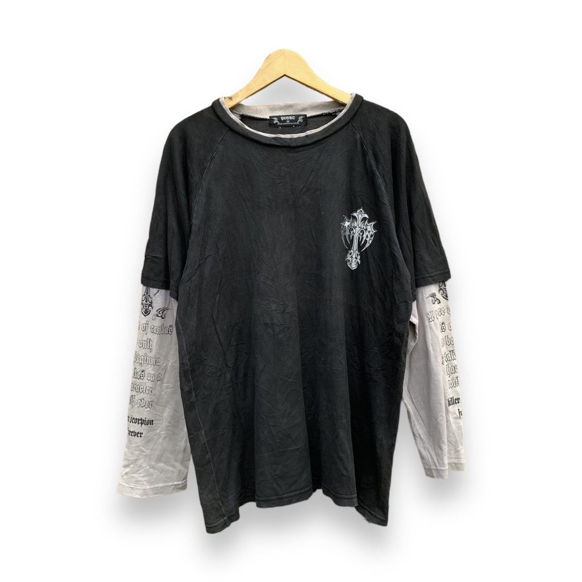 If Six Was Nine × Japanese Brand × Le Grande Bleu (L.G.B.) Crosses japanesbrand y2k poem longsleeave tee Size US L / EU 52-54 / 3 - 2 Thumbnail