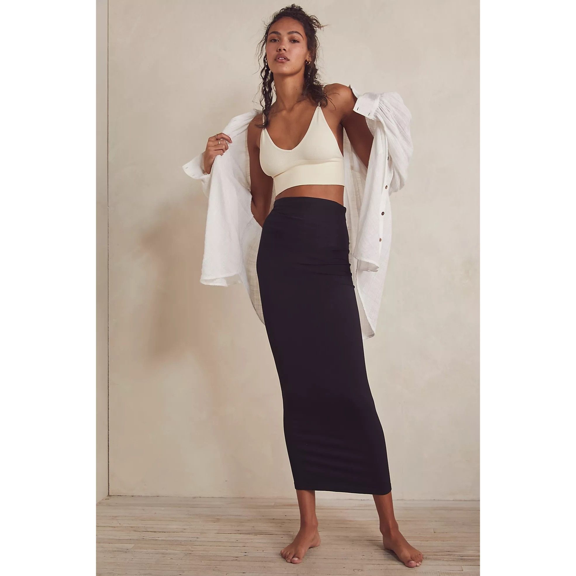 Free People Free People Everyday Seamless Black Tube Slip Midi Dress Size M / US 6-8 / IT 42-44 - 3 Thumbnail