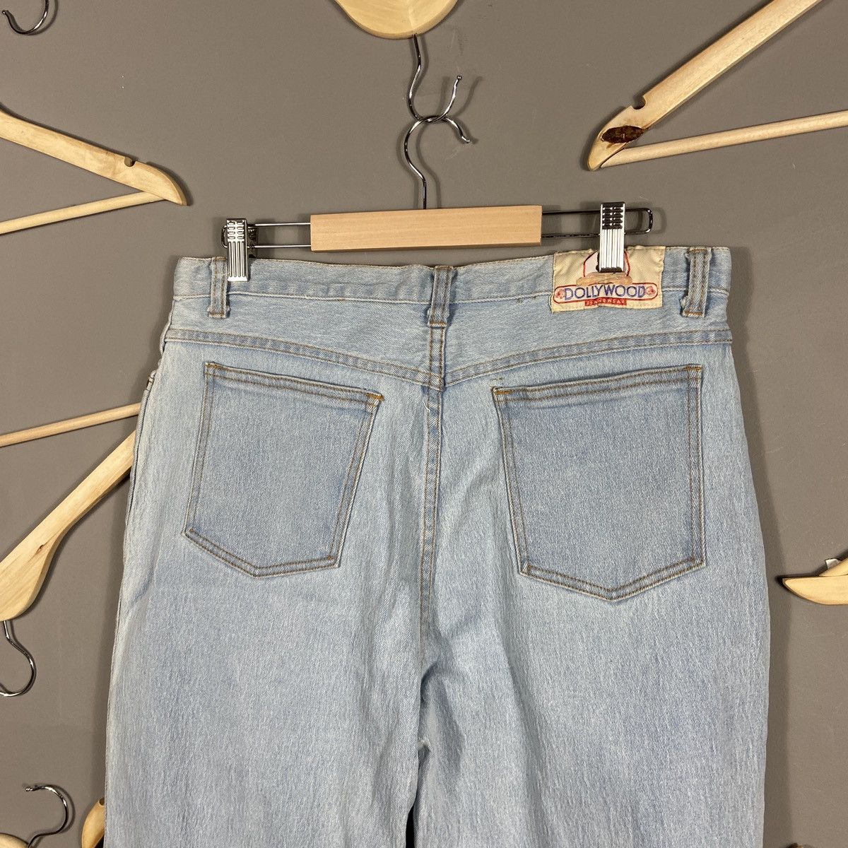Vintage Vintage Dollywood High-Waist Light Blue Denim Jeans Size US 36 / EU 52 - 8 Thumbnail