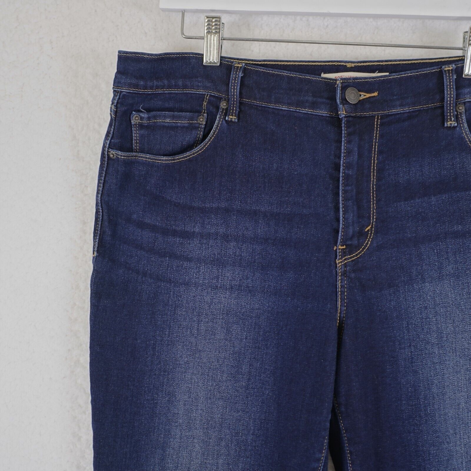 Levi's Levi's 505 Straight Dark Stone Wash Blue Denim Jeans High Ri Size 36" / US 14 / IT 50 - 2 Thumbnail