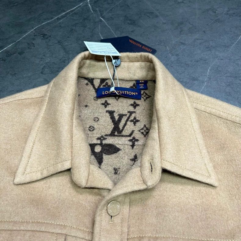 Louis Vuitton Louis Vuitton Beige Alpaca Wool ButtonUp Jacket-2506 Size US XXL / EU 58 / 5 - 4 Thumbnail