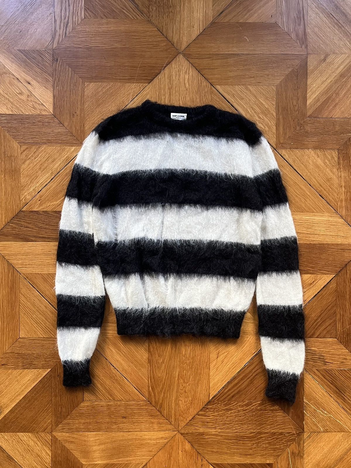 Saint Laurent Striped Mohair Sweater | Grailed