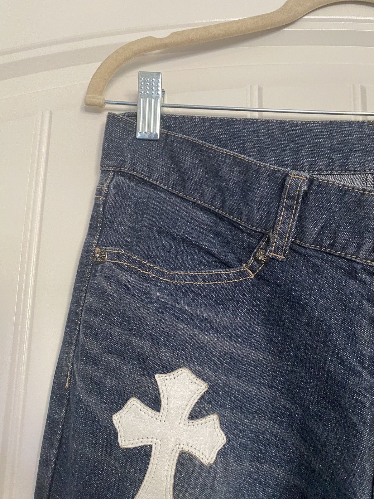 Chrome Hearts Chrome Hearts Vintage White Cross Patch Jeans Size US 27 - 7 Thumbnail