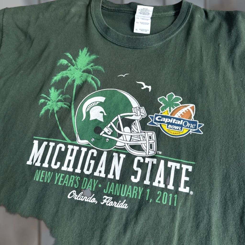 Gildan VINTAGE Michigan State Florida Gildan Short Sleeve T-Shirt Green XL Men Football Shirt Size US XL / EU 56 / 4 - 1 Thumbnail