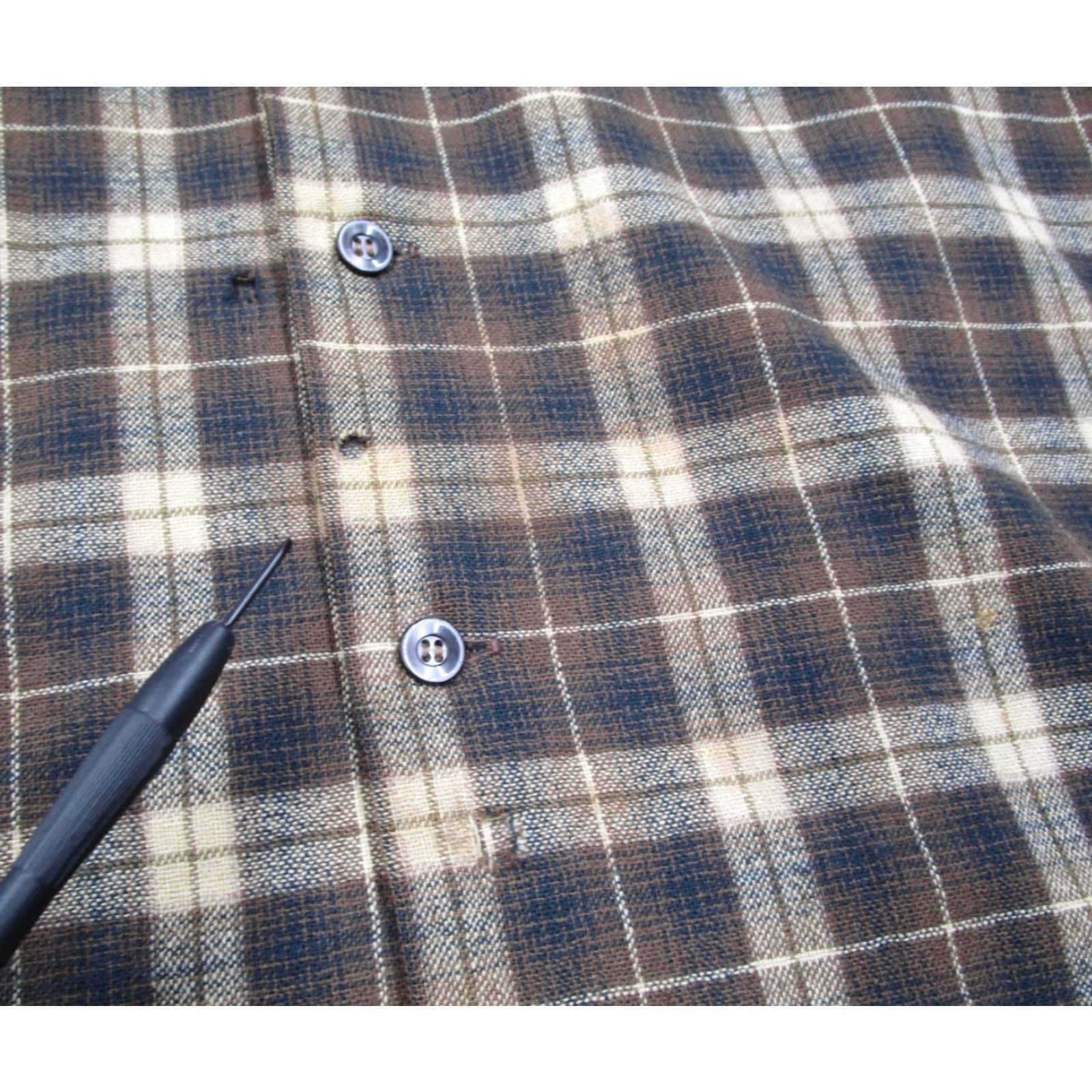 Pendleton VINTAGE Pendleton Shirt Mens Medium Brown Wool Button-Up Loop Collar Tweed 100% Virgin Wool Check Classic Western/Nature 1930s-50s Mens Size US M / EU 48-50 / 2 - 4 Thumbnail