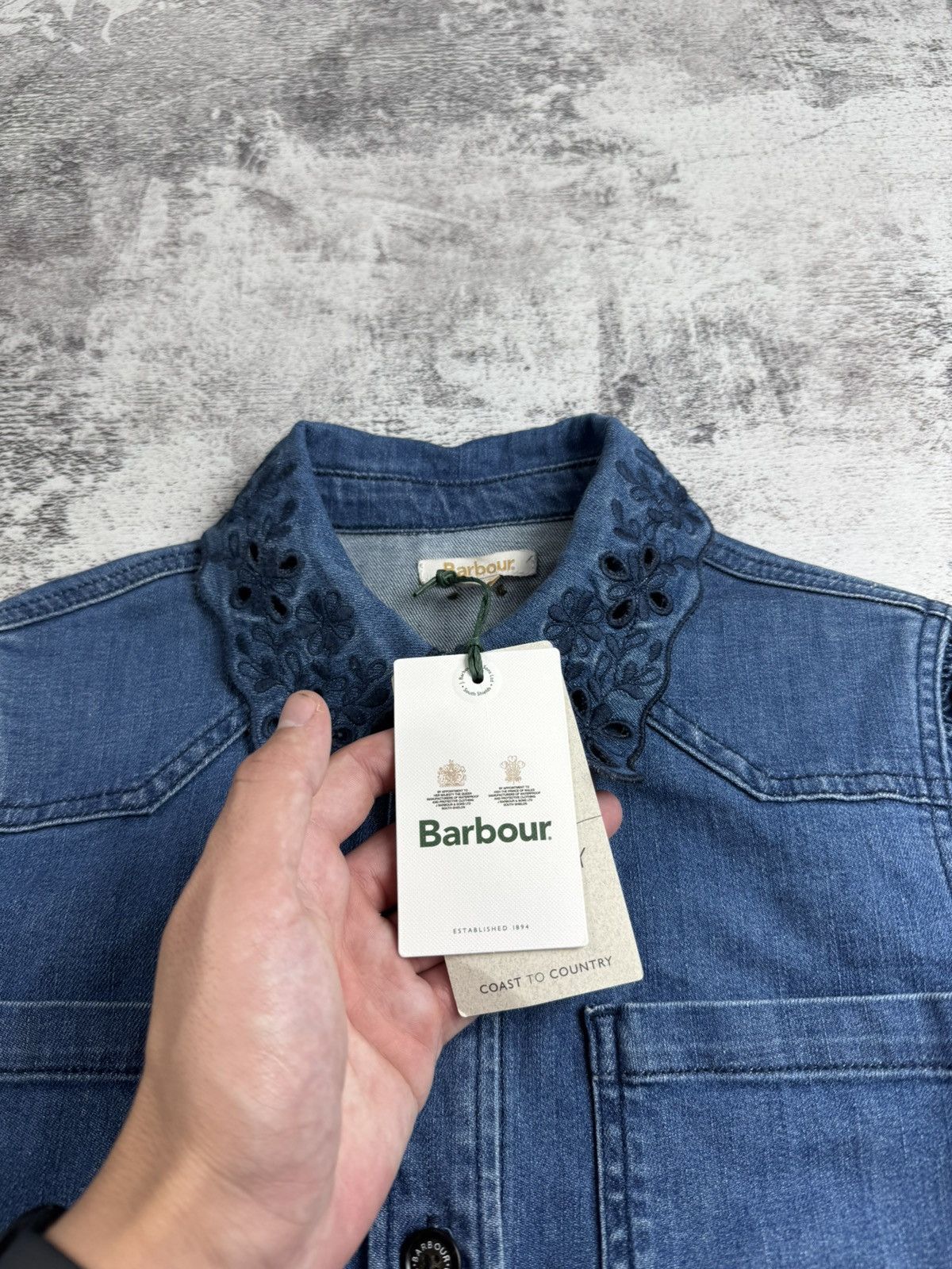 Barbour NEW Barbour Longfield Coast Waist Dress Women’s US 8 Blue Denim Jeans Trench Size M / US 6-8 / IT 42-44 - 8 Thumbnail