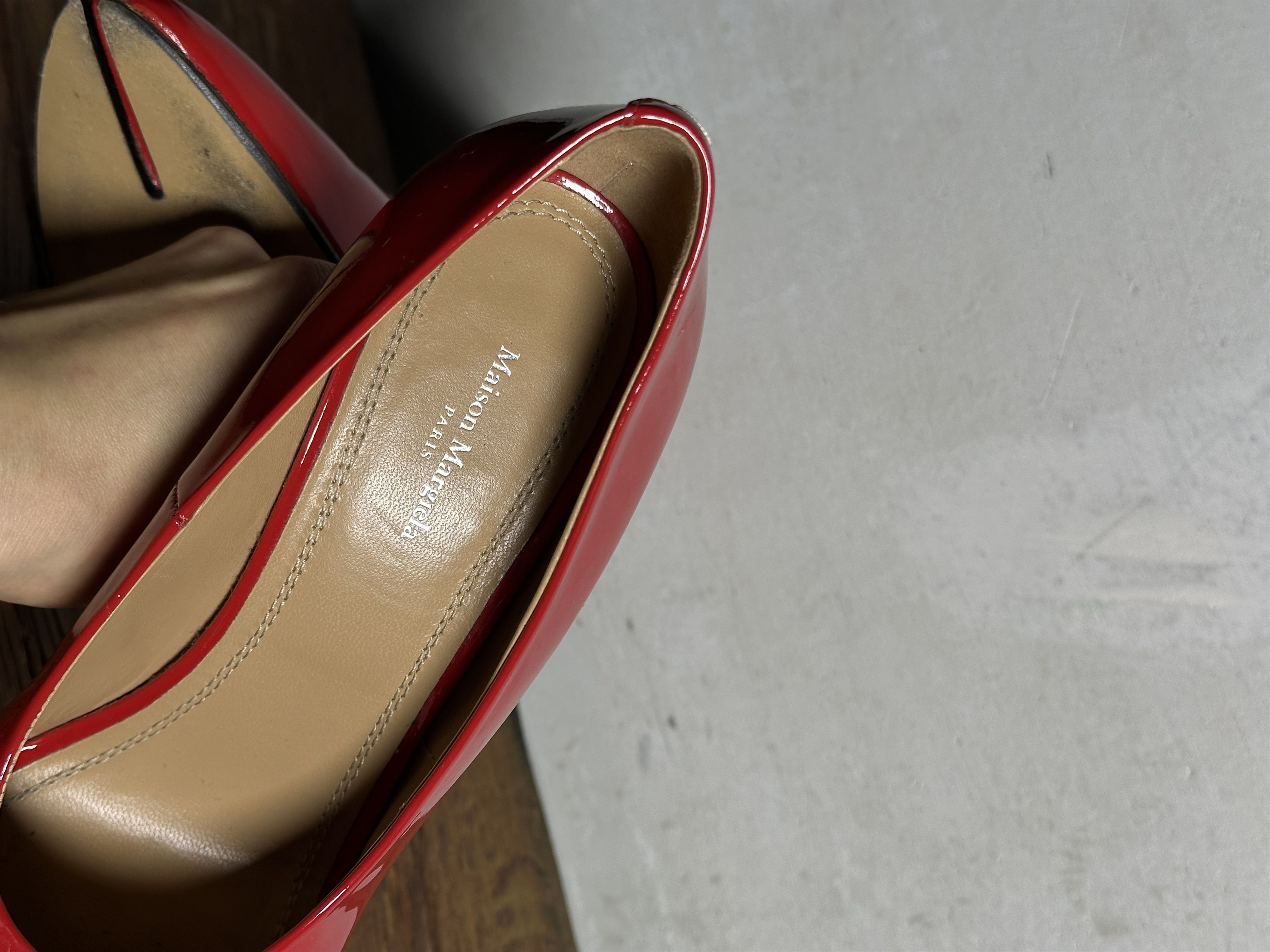 Maison Margiela Maison Margiela Red Tabi 110mm Patent Leather Pumps Size US 9 / IT 39 - 17 Thumbnail