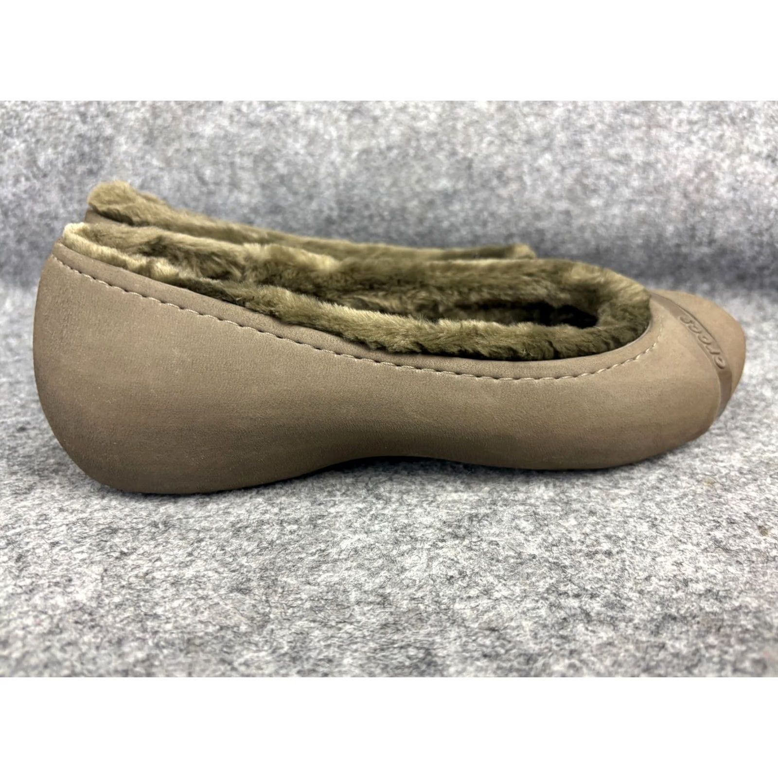Crocs Crocs Nanook Faux Fur Lined Ballet Flats Women's 9 Brown Slip On Size US 9 / IT 39 - 5 Thumbnail