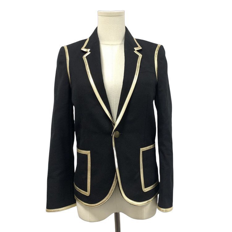 Saint Laurent Paris Saint Laurent Gold Trim Blazer Size FR 34 Size XS / US 0-2 / IT 36-38 - 1 Thumbnail