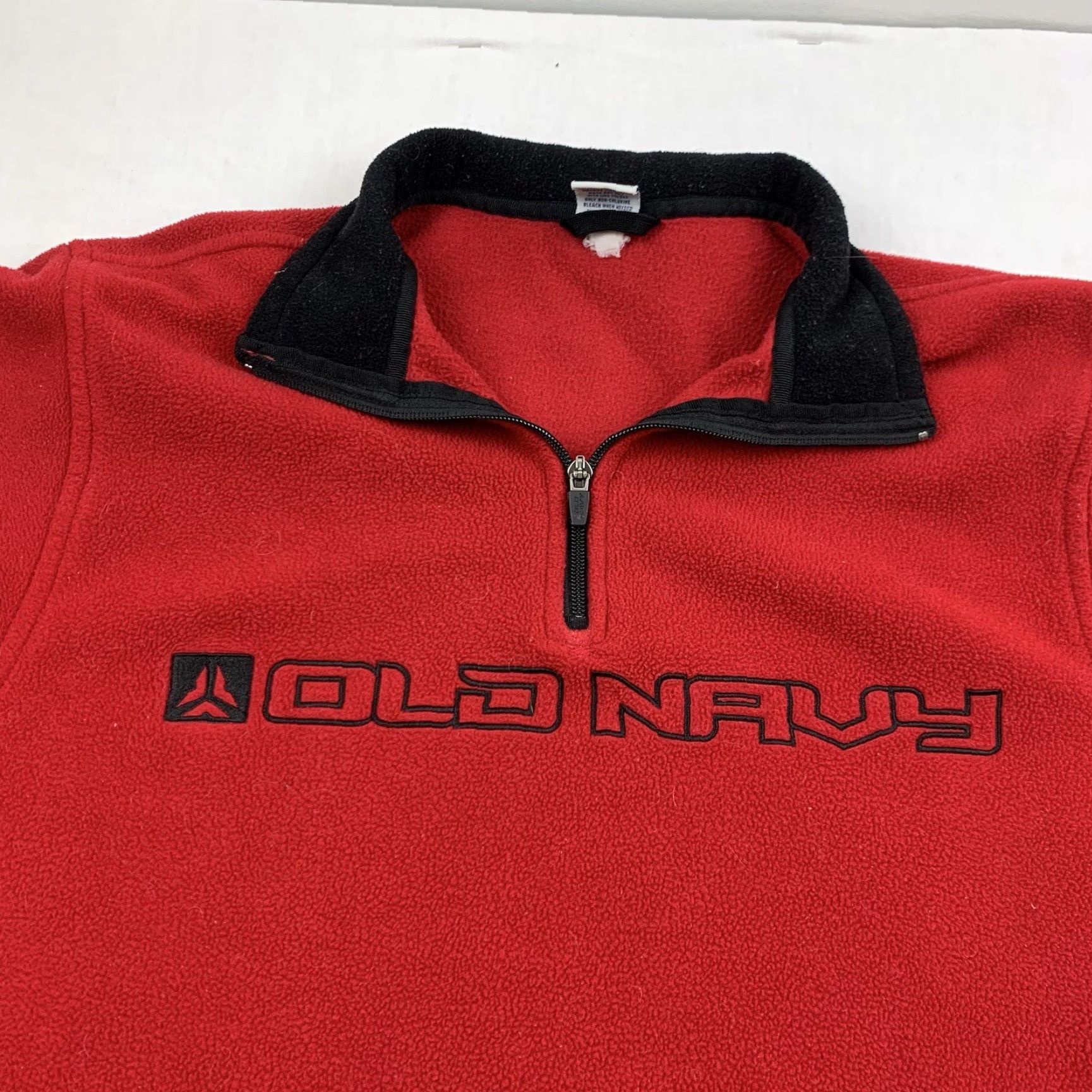 Old Navy VINTAGE Old Navy Jacket Adult L Fleece Quarter Zip Pullover Y2K Spell Out Red Mens Size US L / EU 52-54 / 3 - 2 Thumbnail
