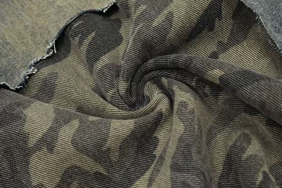 Other Patchwork Camouflage Hole Loose Jeans Retro Shorts Size US 33 - 9 Thumbnail