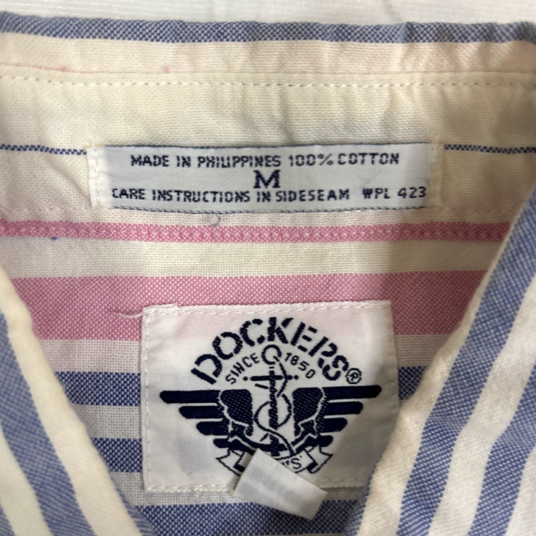 Dockers VINTAGE Dockers Button-Down Shirt Men’s Medium Pink Striped Cotton Size US M / EU 48-50 / 2 - 2 Thumbnail