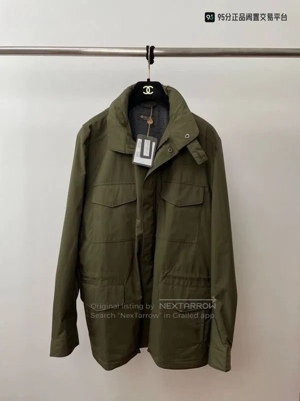 Loro Piana Loro Piana Men's Solid Stand Collar Zip Jacket. Size US M / EU 48-50 / 2 - 2 Thumbnail
