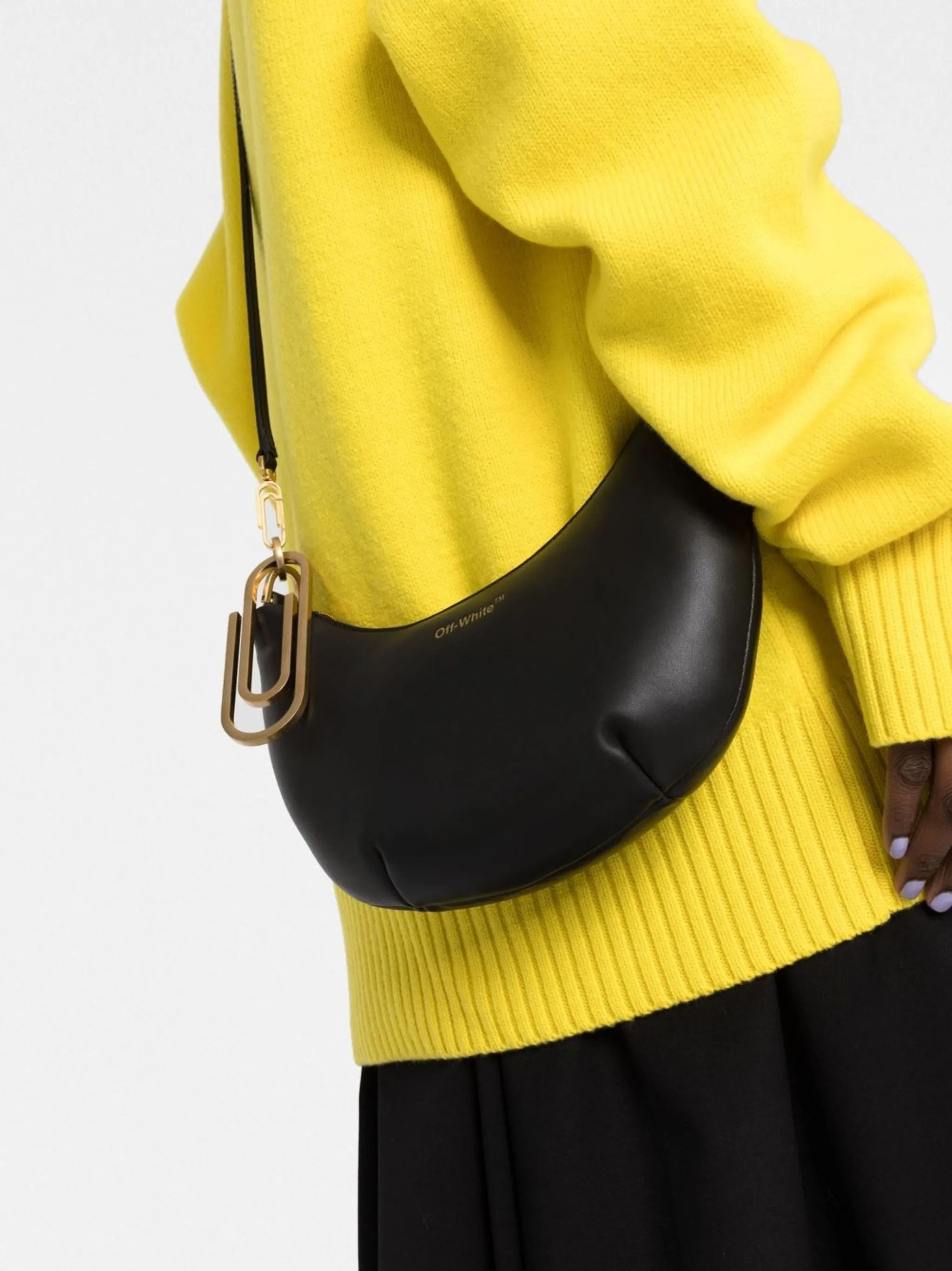 Off-White o1gr1nt0125 Size: OS Paperclip Hobo 20 Bag in Black Size ONE SIZE - 3 Thumbnail