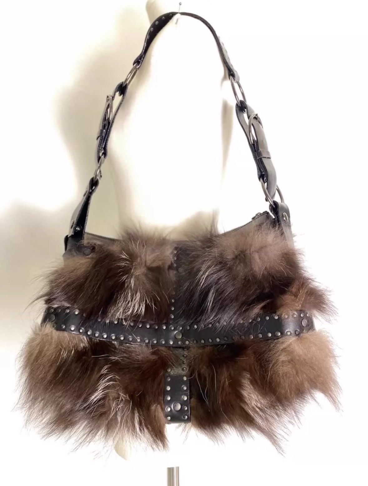 Japanese Brand japanese brand fur leather harness studded shoulder bag Size ONE SIZE - 3 Thumbnail