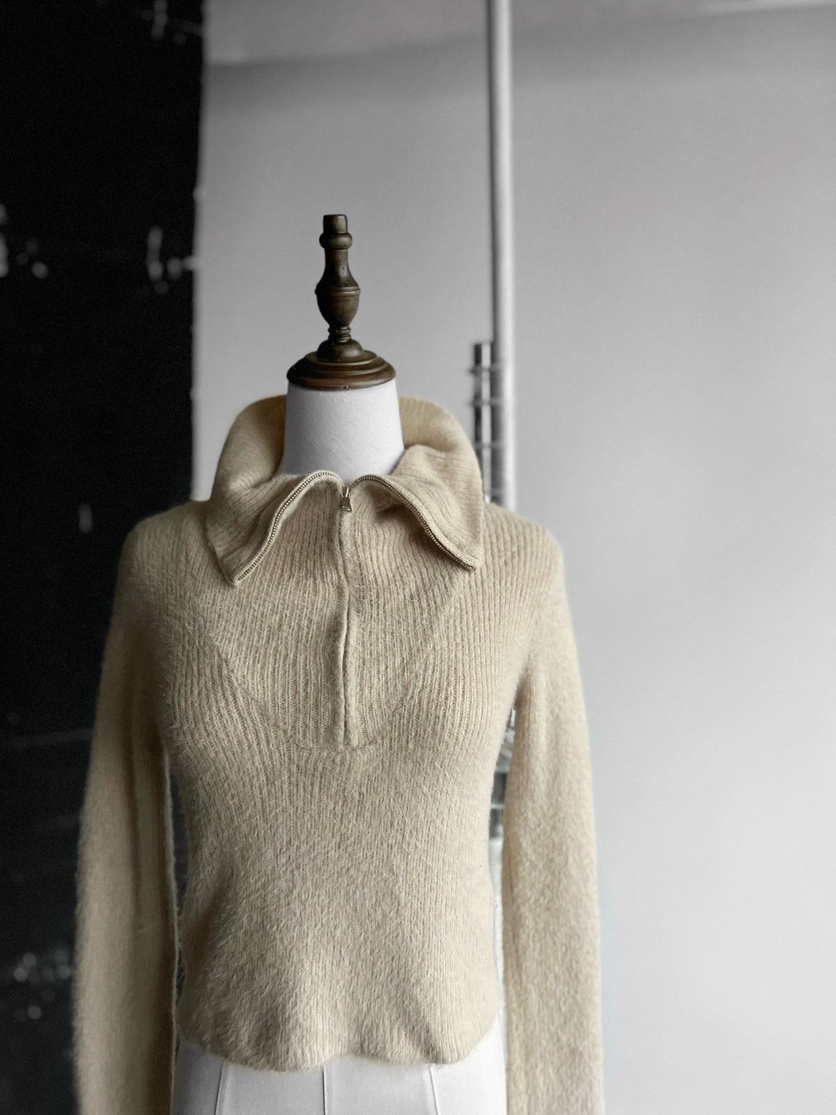 Designer × Zara Zara Womens Beige Knit Cropped Lightweight Sweater Size S / US 4 / IT 40 - 2 Thumbnail
