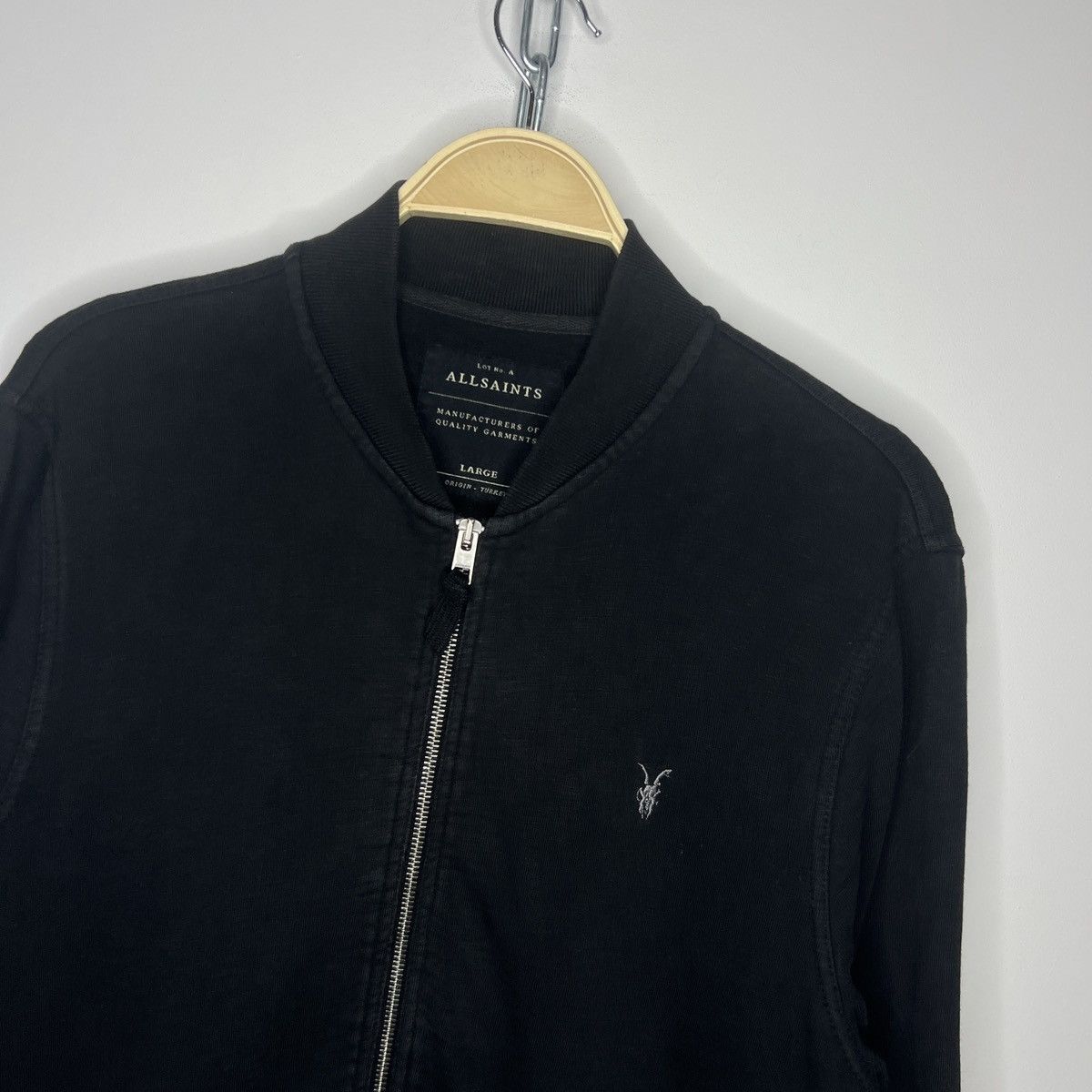 Allsaints × Designer AllSaints Raven Y2K Logo Black Zip Up Sweatshirt Size US L / EU 52-54 / 3 - 4 Thumbnail