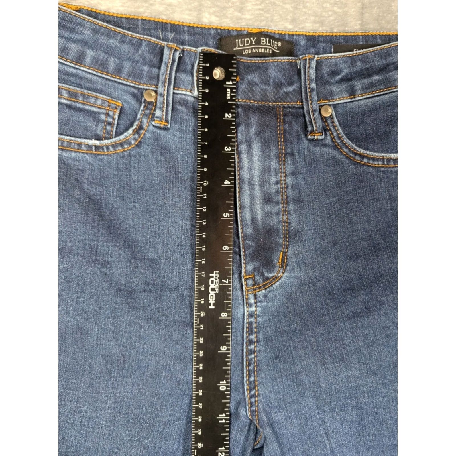 Vintage Judy Blue Jeans Women 7/28 Pull On Flare High Rise Stretch Denim 5-Pocket City Hippie Blue Size 28 Womens Size 28" / US 6 / IT 42 - 3 Thumbnail