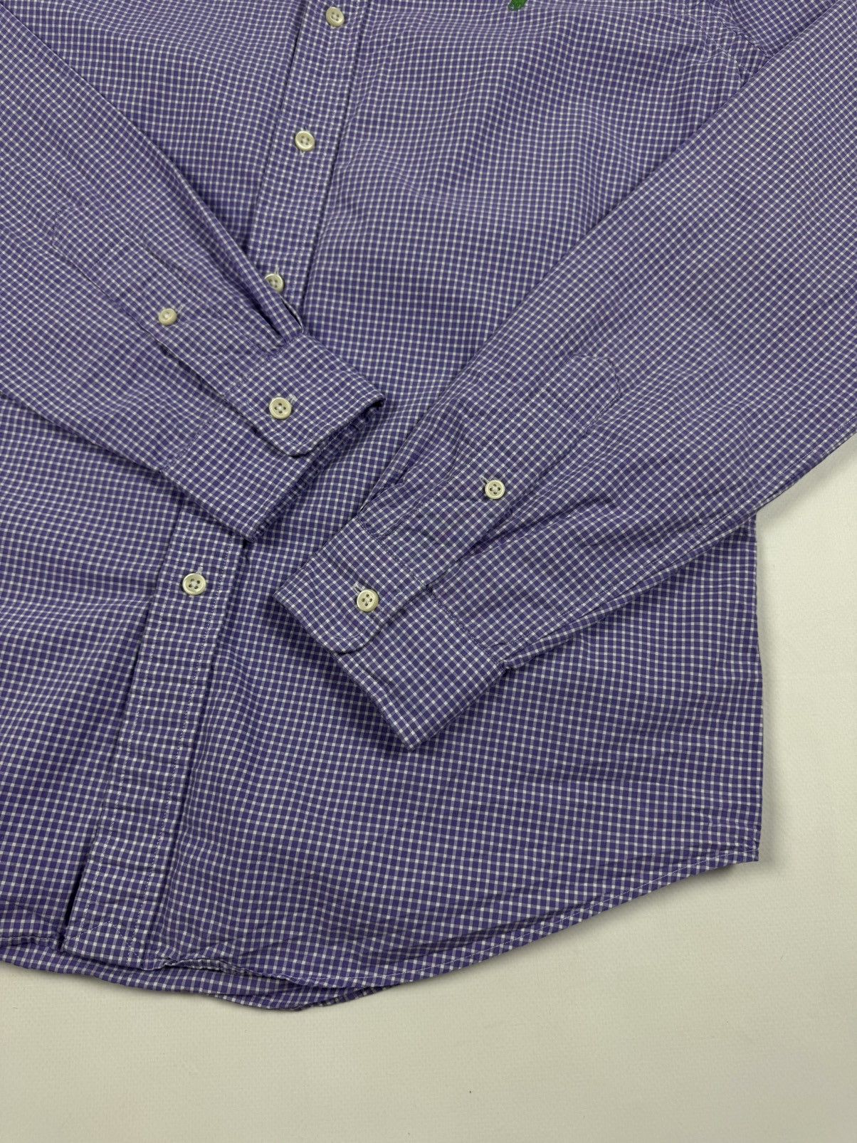 Polo Ralph Lauren × Ralph Lauren POLO Ralph Lauren Purple White Plaid Long Sleeve Shirt Size US M / EU 48-50 / 2 - 6 Thumbnail