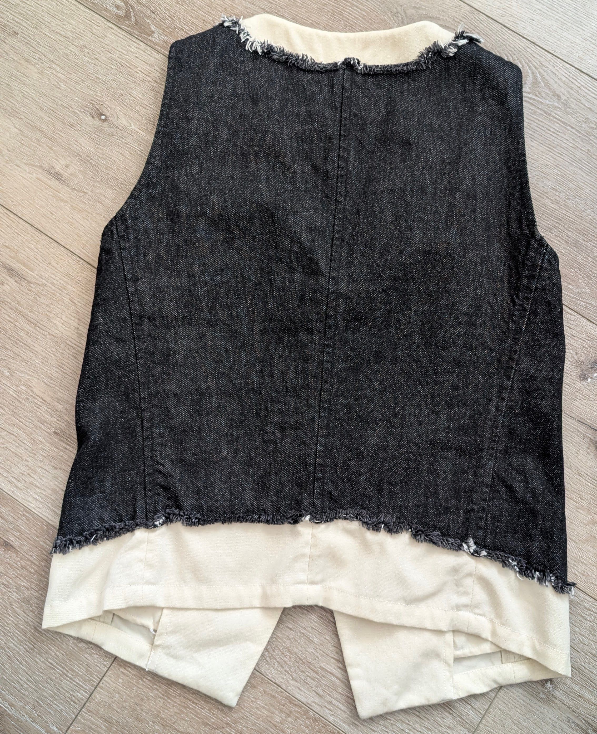Limi Feu LIMI FEU black and bleached denim/wool vest Size M / US 6-8 / IT 42-44 - 2 Thumbnail