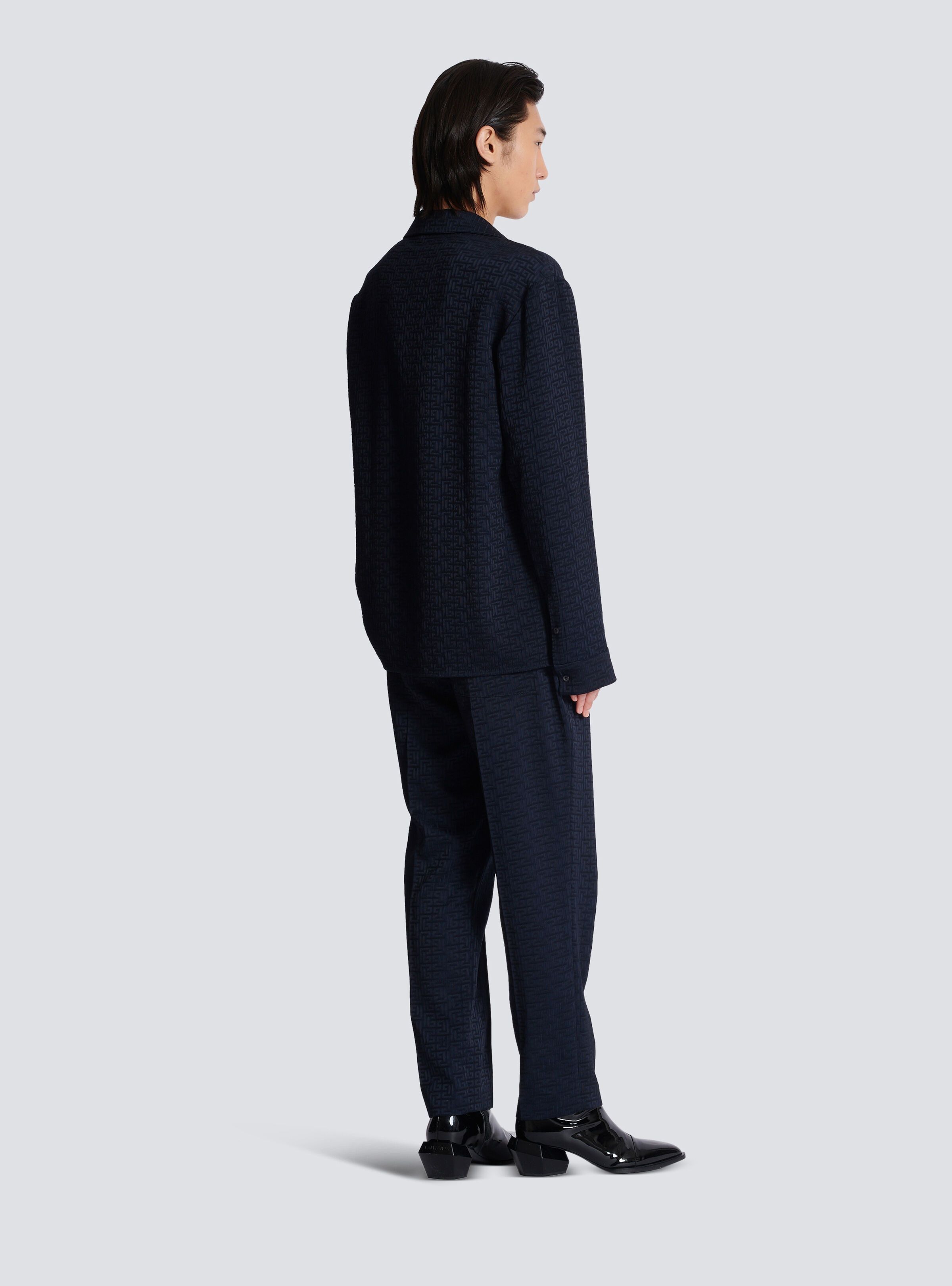 Balmain o1y0426 Patterned Shirt in Midnight Blue Size US M / EU 48-50 / 2 - 3 Thumbnail