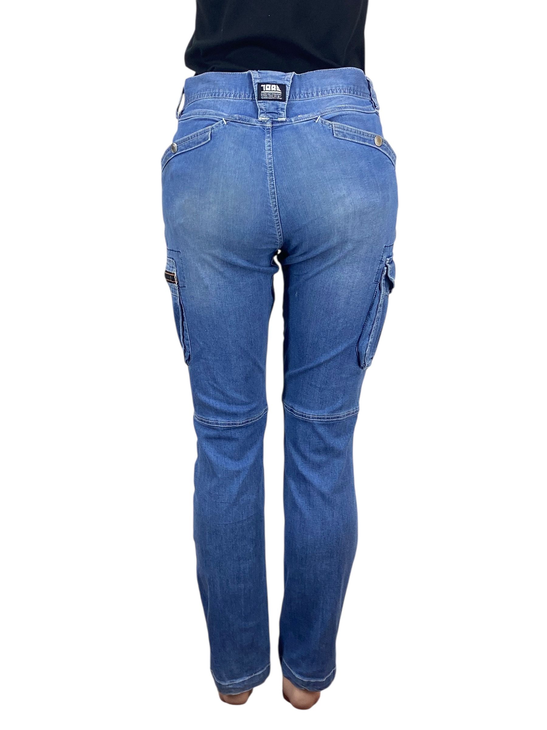 Japanese Brand Tora Cargo Jeans Multipocket Jeans Bondage Jeans Size 29" - 2 Thumbnail