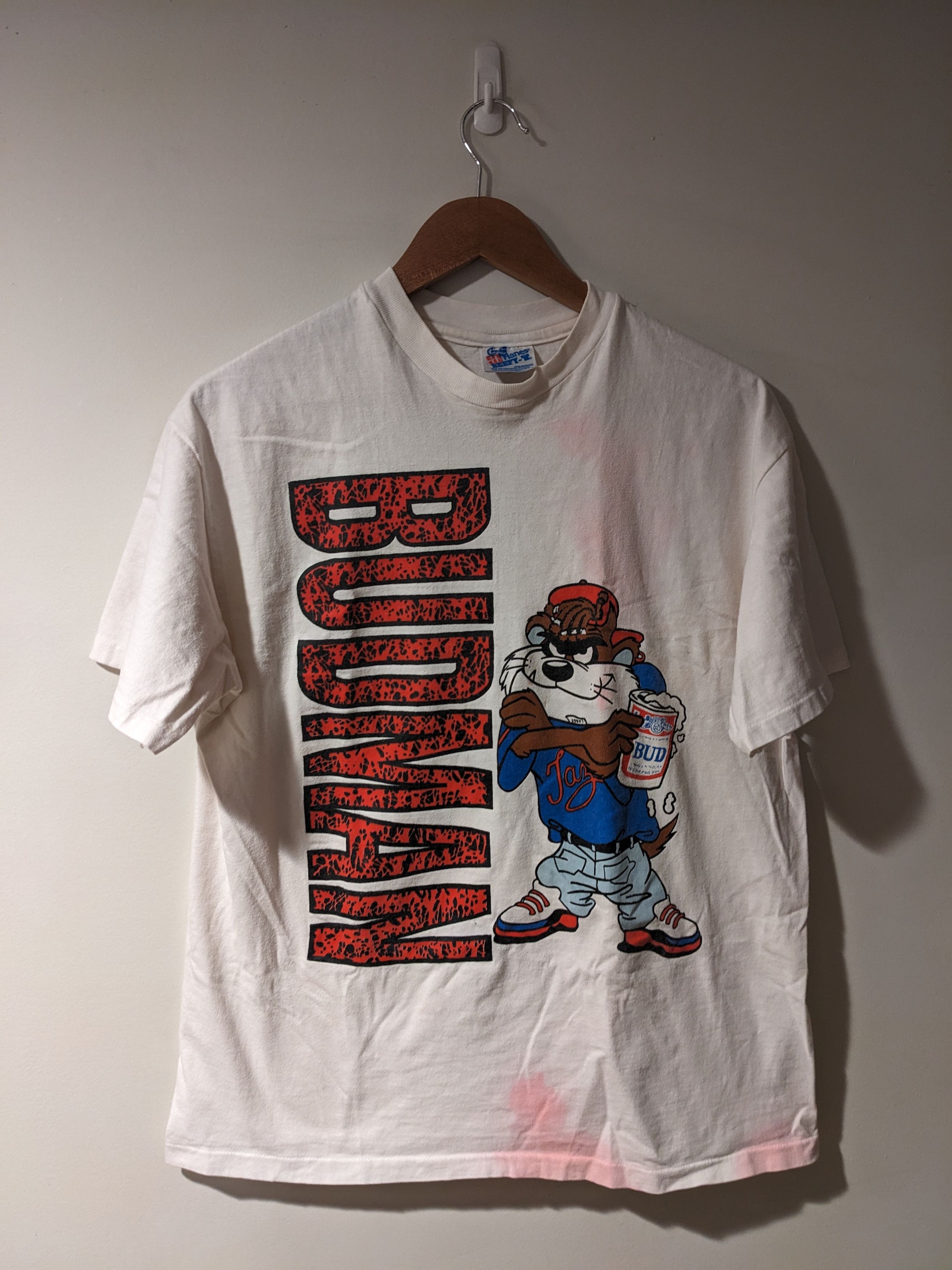 Cartoon Network × Vintage Vintage 90s Looney Tunes Taz Bud Weiser Beer Large T-Shirt Size US L / EU 52-54 / 3 - 1 Thumbnail