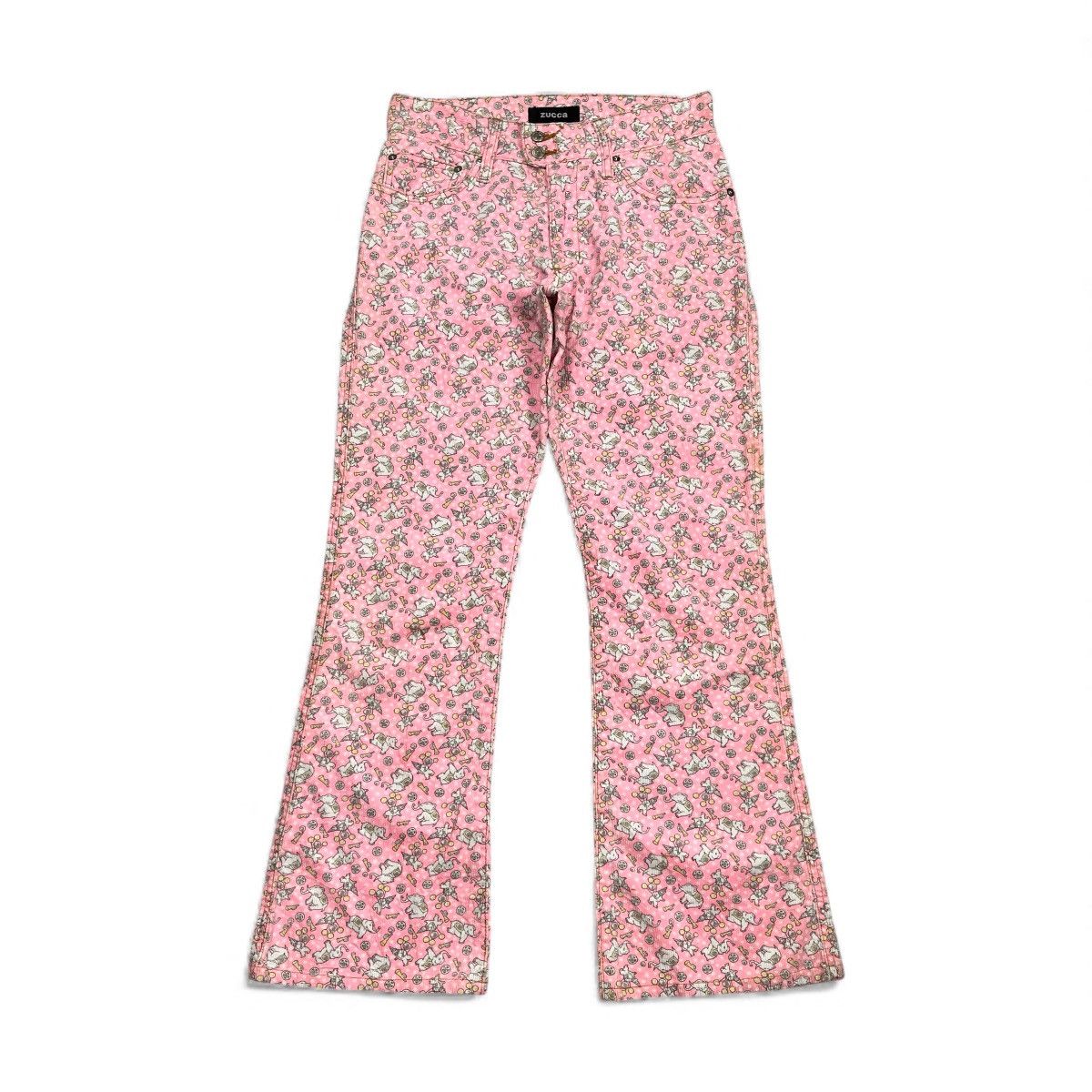 Zucca Zucca Elephent Printed Flare Corduroy Pants Size US 27 - 1 Thumbnail
