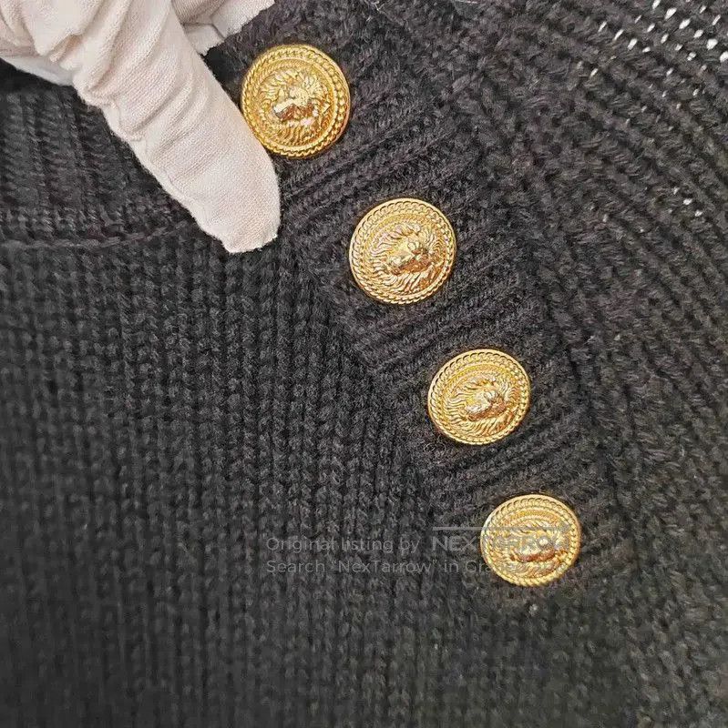 Balmain Balmain Black Wool Women's Knit Sweater . Size M / US 6-8 / IT 42-44 - 4 Thumbnail