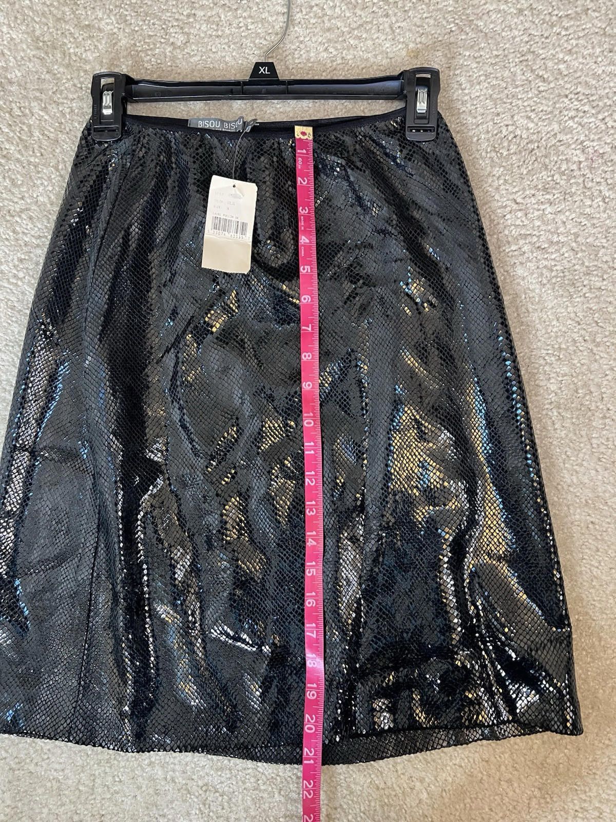 Designer bisou bisou Label Pull On Sequin Black Skirt Sz S Size 28" / US 6 / IT 42 - 5 Thumbnail