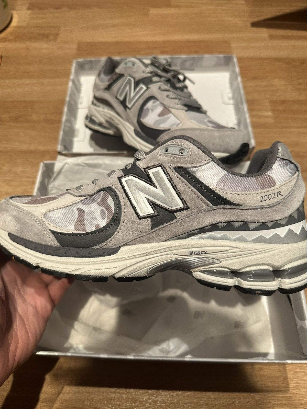 Bape × New Balance BAPE x New Balance 2002R Grey Camo Size Mens UK 9 M2002RBG Size US 9.5 / EU 42-43 - 6 Thumbnail