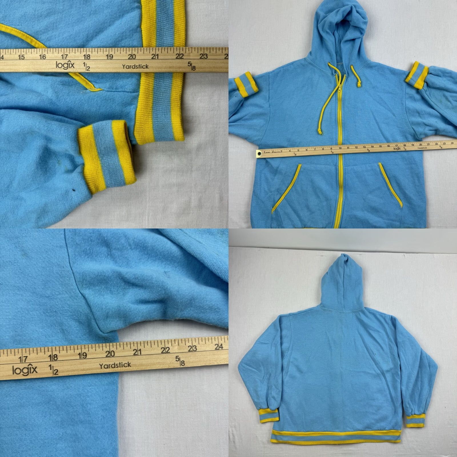 Vintage VINTAGE Hoodie Adult M Blue Yellow Talon Zipper Full Zip 70s True Vtg Mens Size US M / EU 48-50 / 2 - 8 Thumbnail