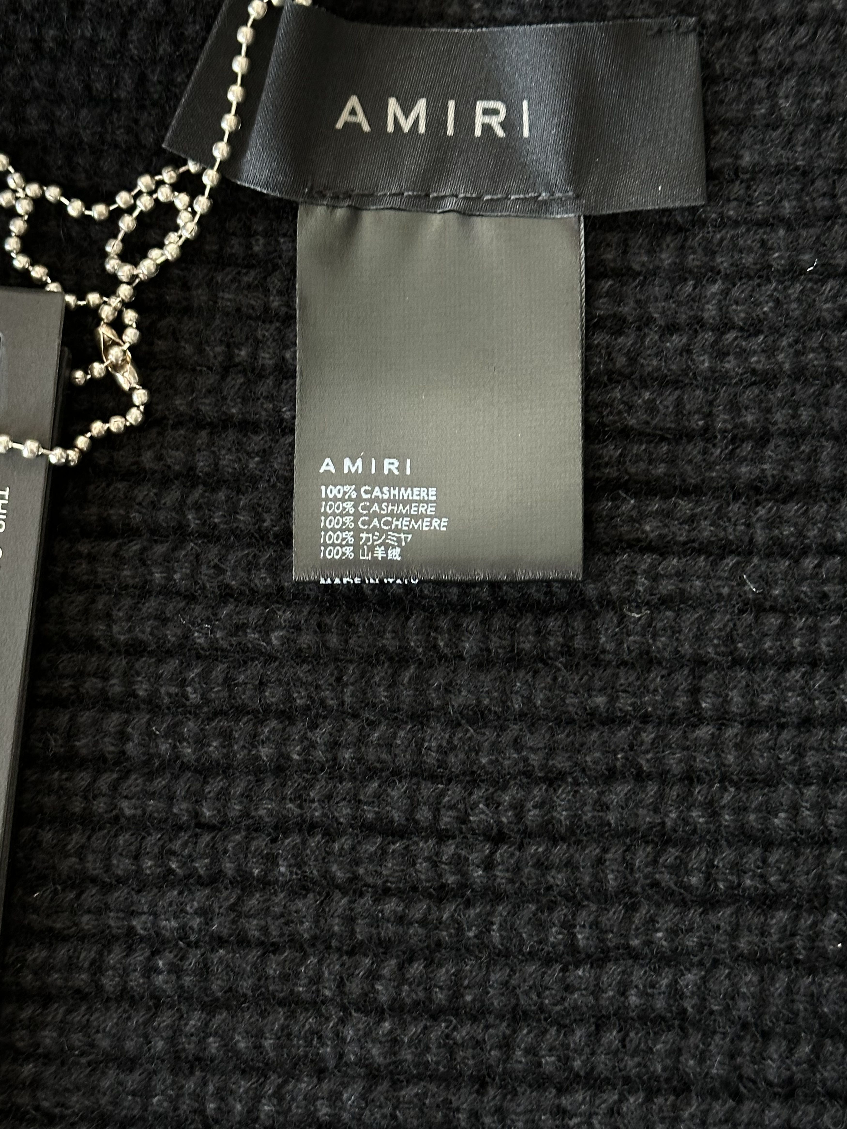 Amiri Amiri Black & White Wool Knit MA Logo Scarf Size ONE SIZE - 3 Thumbnail