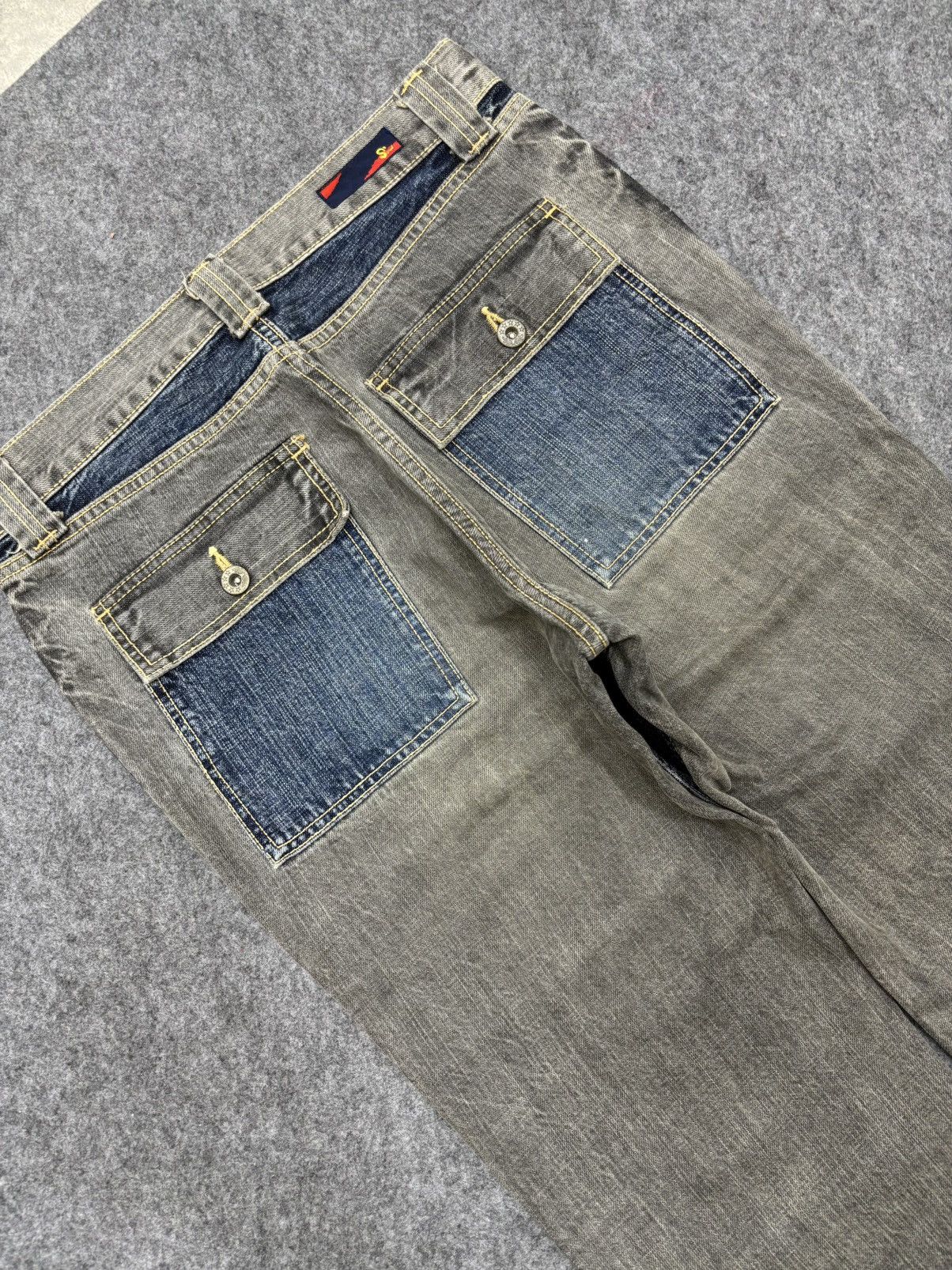 Japanese Brand 💥90s Style💥Japanese Brand Two Tones Sturdy Bush Denim F692 Size US 31 - 12 Thumbnail