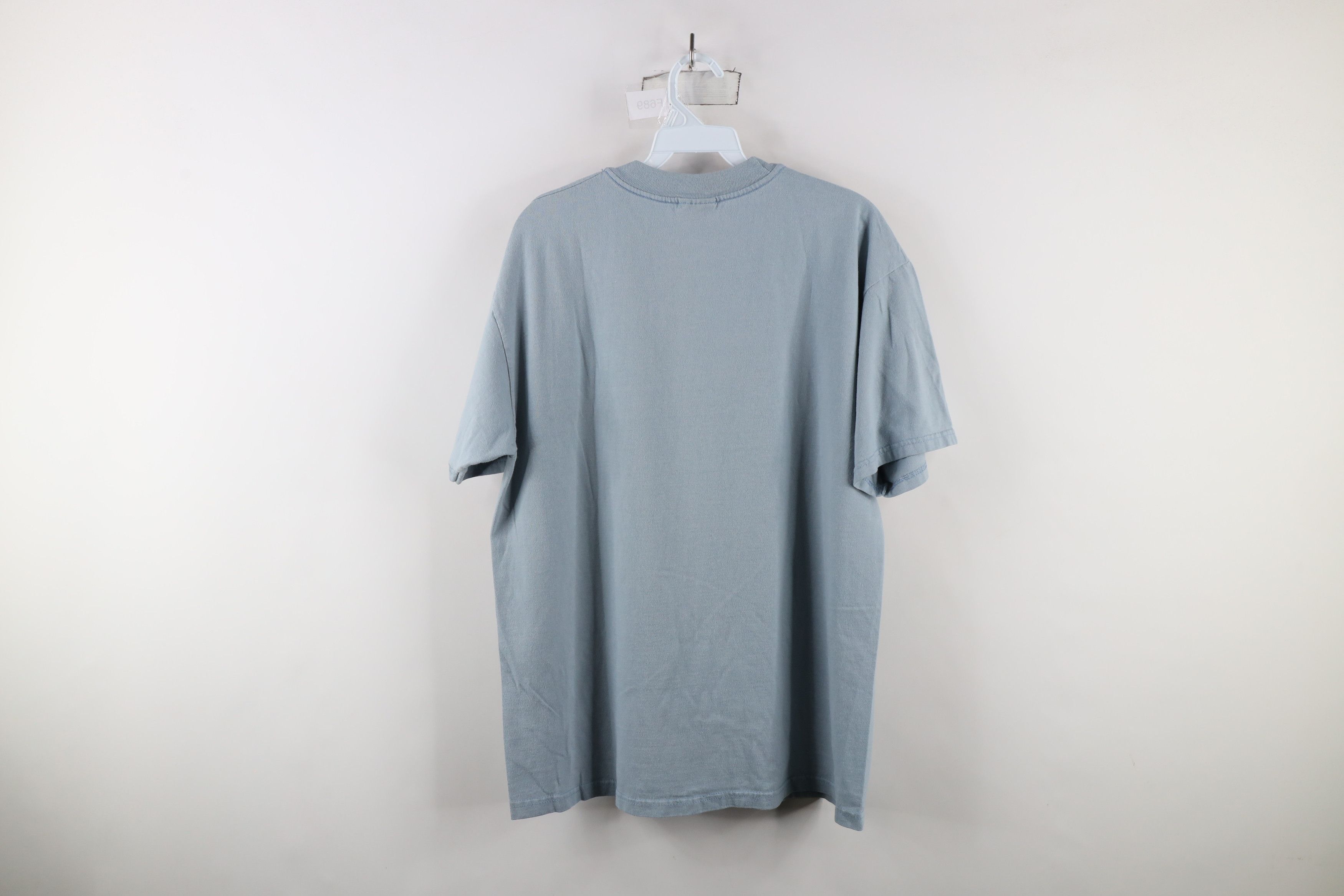 Hanes × Vintage Vintage 90s Hanes Beefy Blank Heavyweight T-Shirt Steel Blue Size US L / EU 52-54 / 3 - 7 Thumbnail