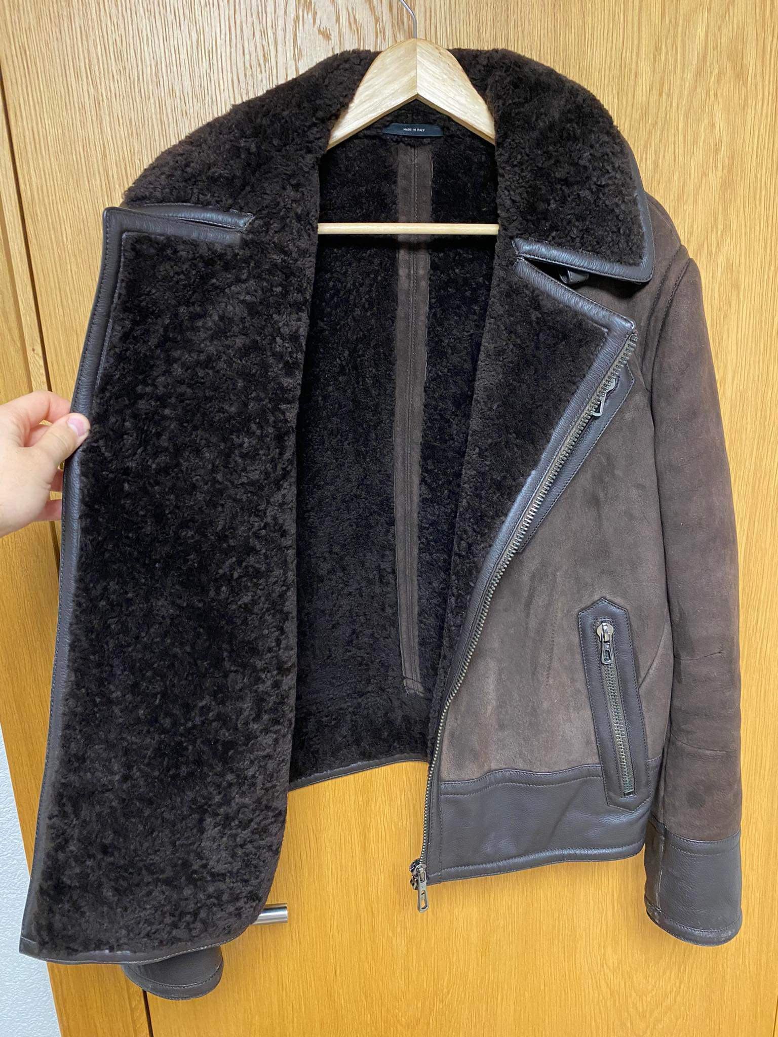 Tom Ford GQ Approved - Shearling Biker Aviation Leather Bomber Jacket Size US L / EU 52-54 / 3 - 14 Thumbnail