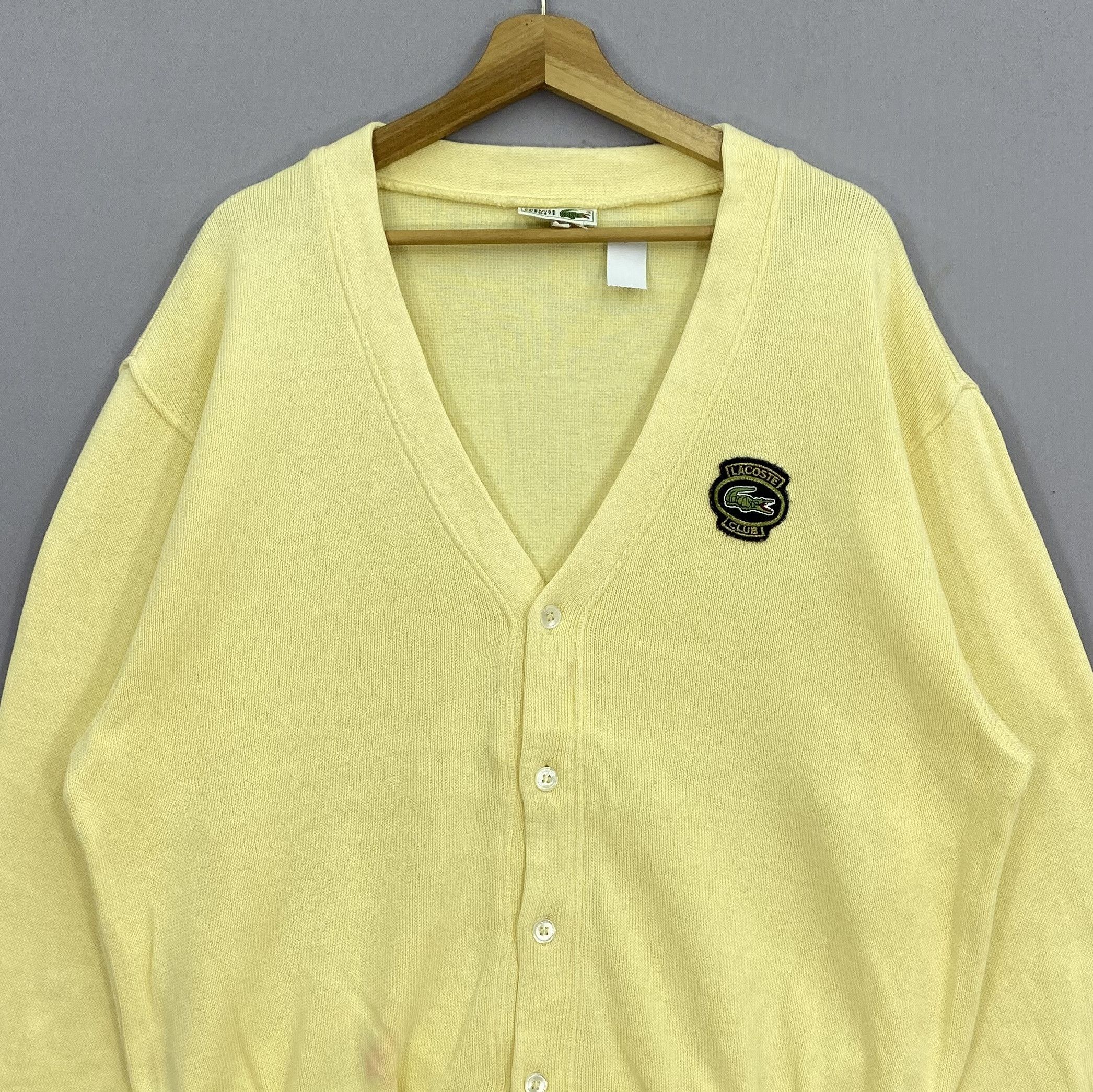 Lacoste Vintage 90s Lacoste Ribbed Knit Cardigan V-Neck Sweater Size US M / EU 48-50 / 2 - 2 Thumbnail