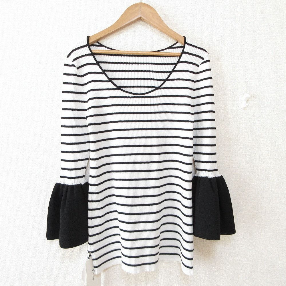 Other Mila Owen Sheer Bell Sleeve Rib Knit Top Others Tops 09WNT242163 DUTY FREE for USA