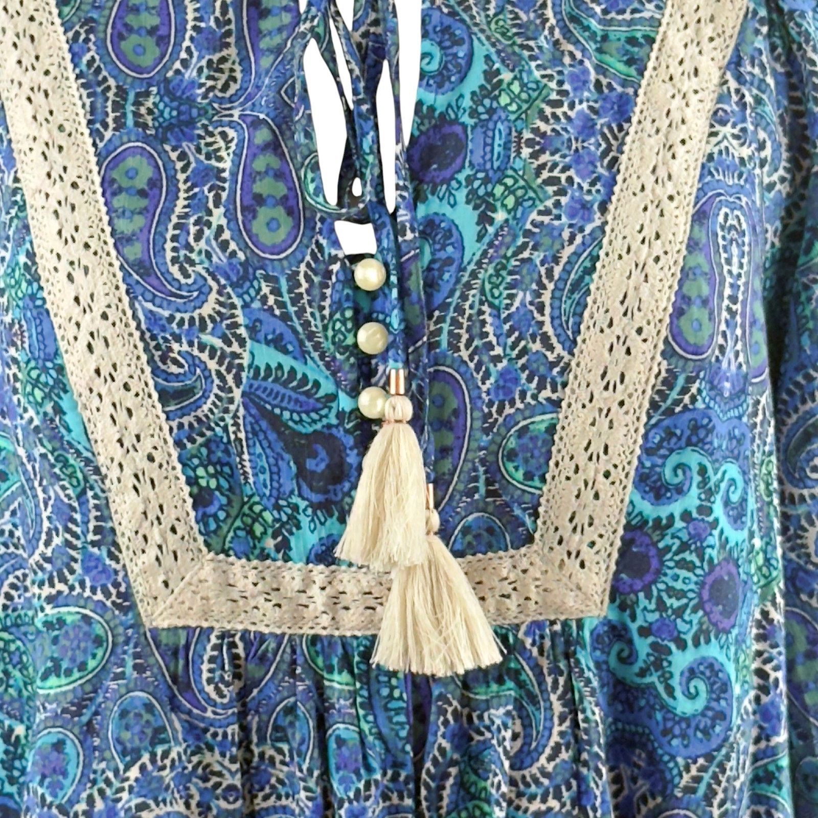 Anthropologie ANTHROPOLOGIE Romper LISSA Shorts Balloon Sleeves Paisley Size XS / US 0-2 / IT 36-38 - 3 Thumbnail