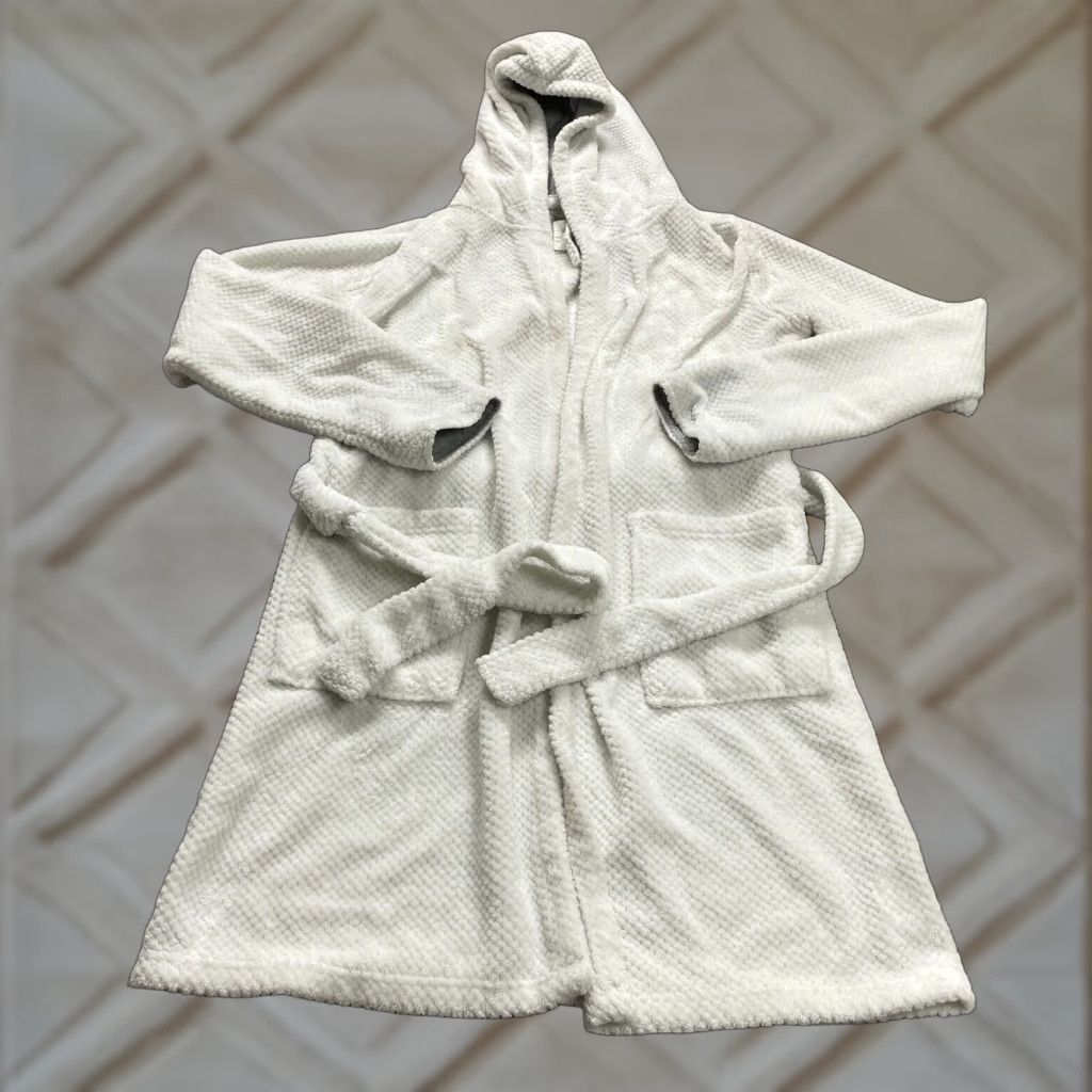 Cotton On Cotton On Body Fleece Hoodie Robe S-M White Belted Sleepwear Womens Size S / US 4 / IT 40 - 1 Thumbnail